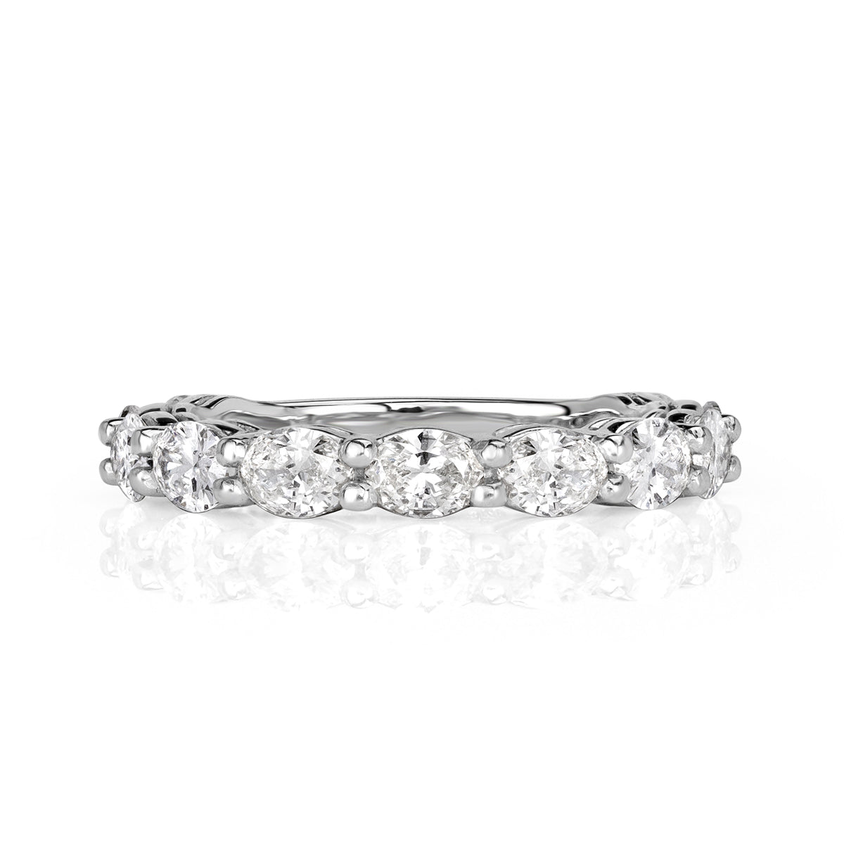 1.36ct Oval Cut Diamond Wedding Band in Platinum