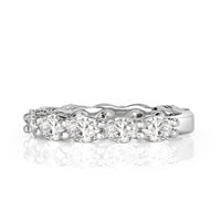 1.36ct Oval Cut Diamond Wedding Band in Platinum