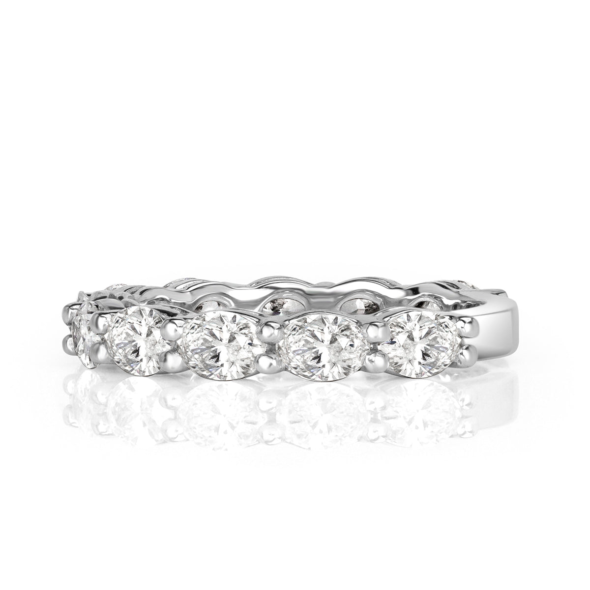 1.36ct Oval Cut Diamond Wedding Band in Platinum