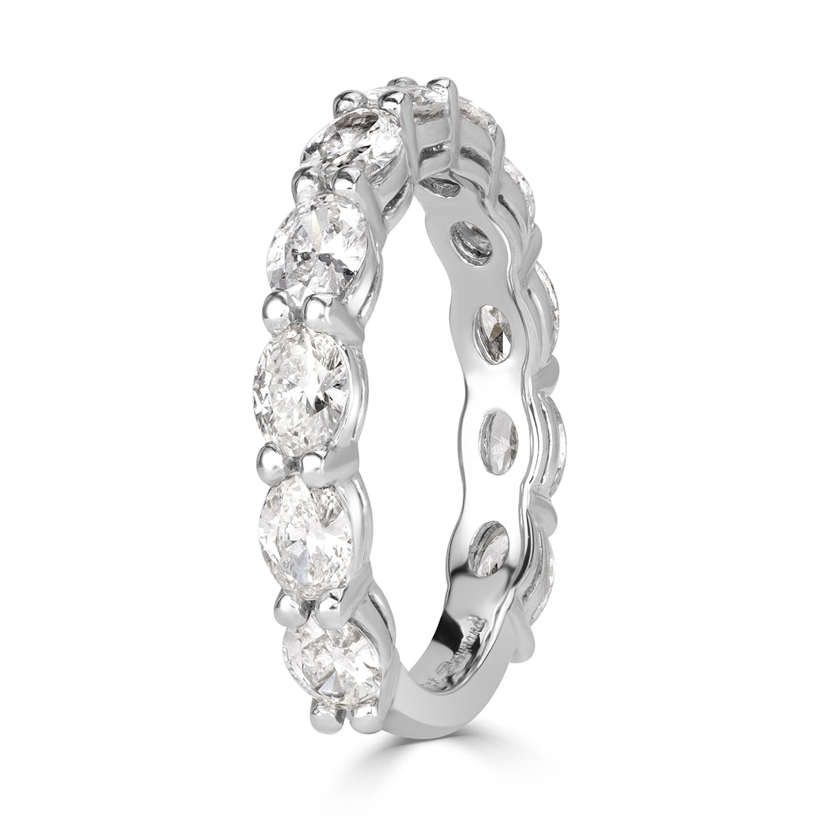 1.36ct Oval Cut Diamond Wedding Band in Platinum