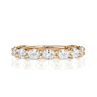 1.36ct Oval Cut Diamond Wedding Band in 18k Champagne Yellow Gold