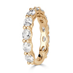 1.36ct Oval Cut Diamond Wedding Band in 18k Champagne Yellow Gold