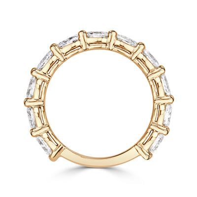1.36ct Oval Cut Diamond Wedding Band in 18k Champagne Yellow Gold