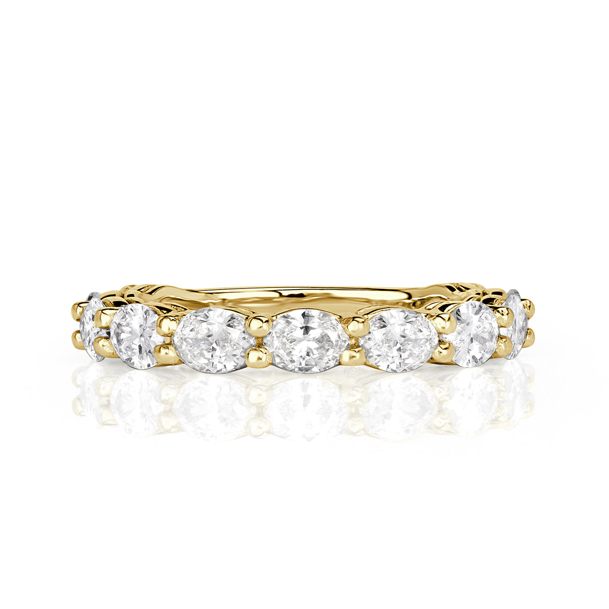 1.36ct Oval Cut Diamond Wedding Band in 18k Yellow Gold