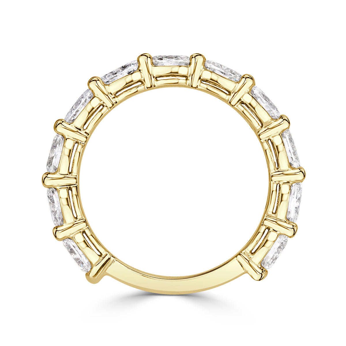 1.36ct Oval Cut Diamond Wedding Band in 18k Yellow Gold
