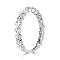 0.95ct Round Brilliant Cut Diamond Wedding Band in 18k White Gold