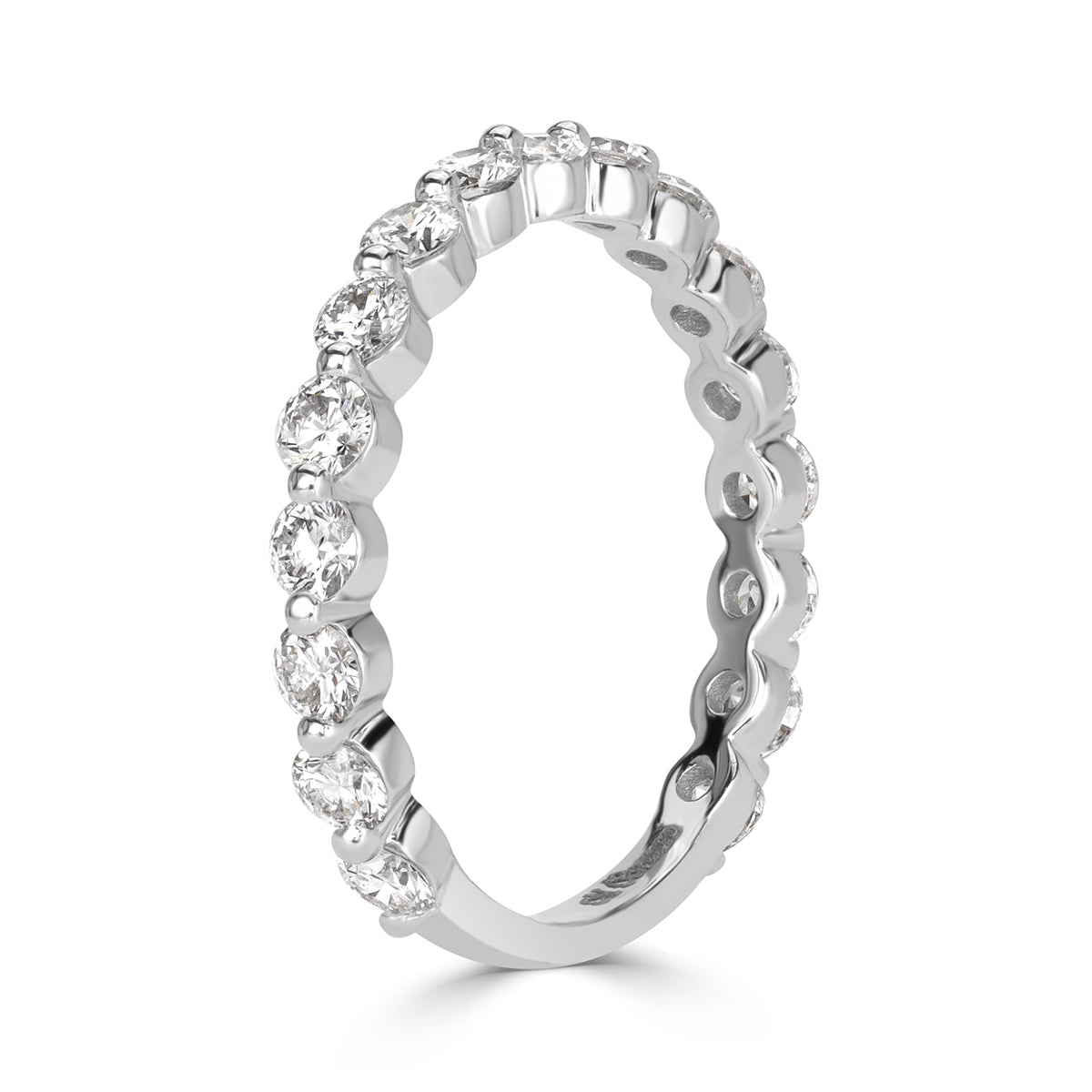 0.95ct Round Brilliant Cut Diamond Wedding Band in 18k White Gold