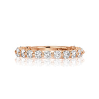 0.95ct Round Brilliant Cut Diamond Wedding Band in 18k Rose Gold