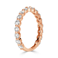 0.95ct Round Brilliant Cut Diamond Wedding Band in 18k Rose Gold