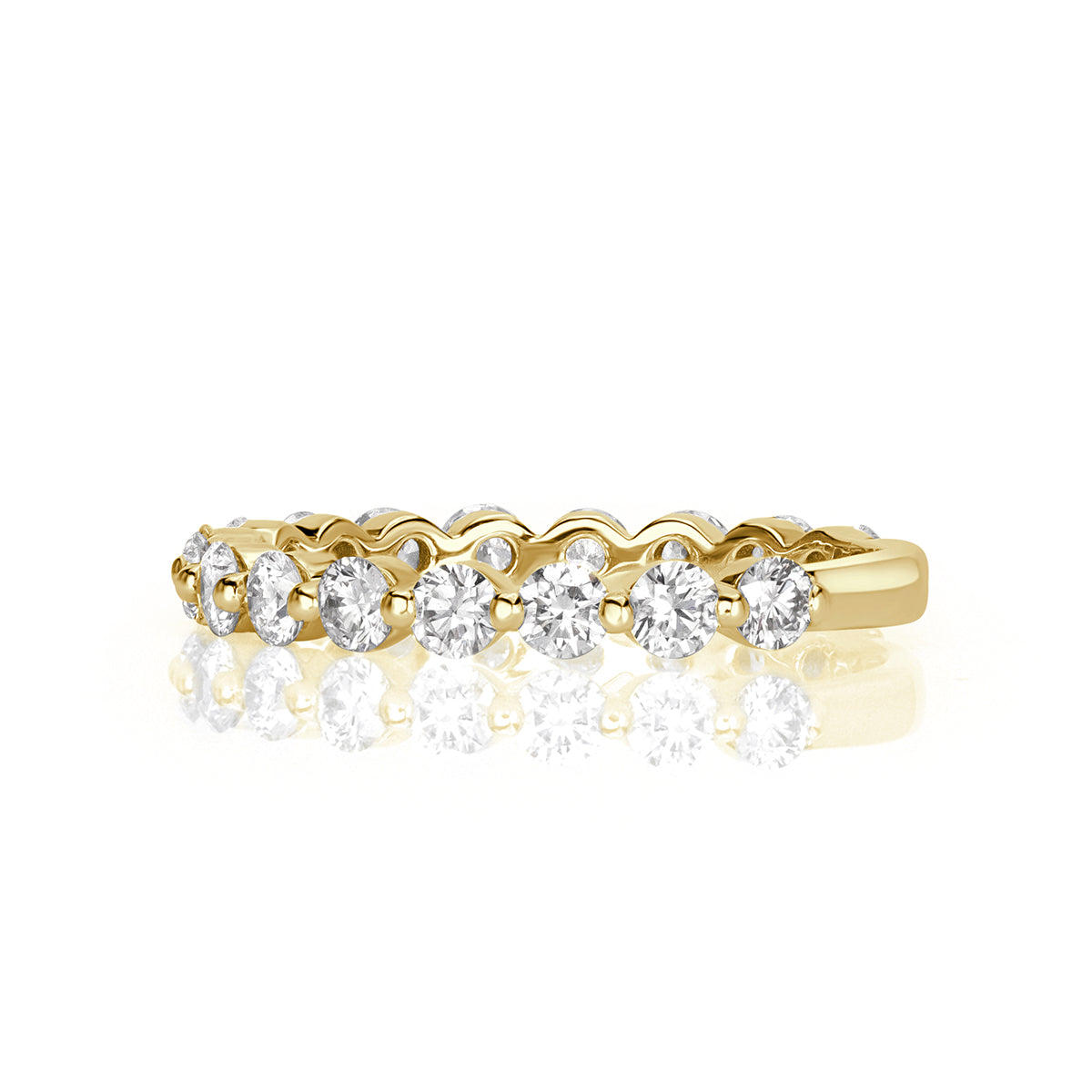 0.95ct Round Brilliant Cut Diamond Wedding Band in 18k Yellow Gold
