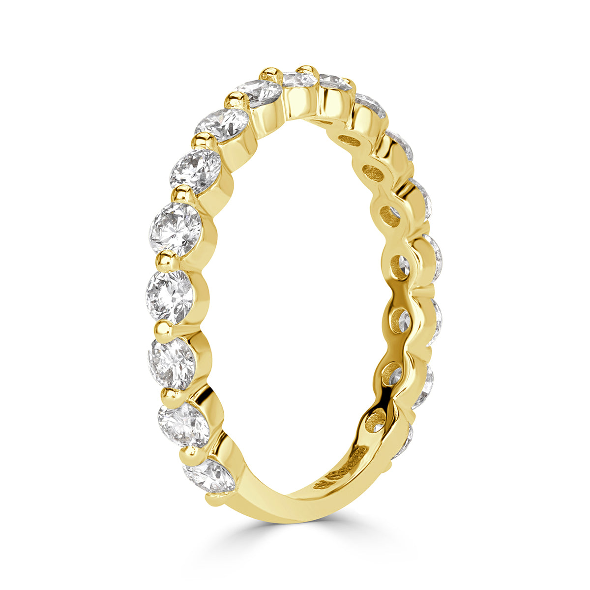 0.95ct Round Brilliant Cut Diamond Wedding Band in 18k Yellow Gold