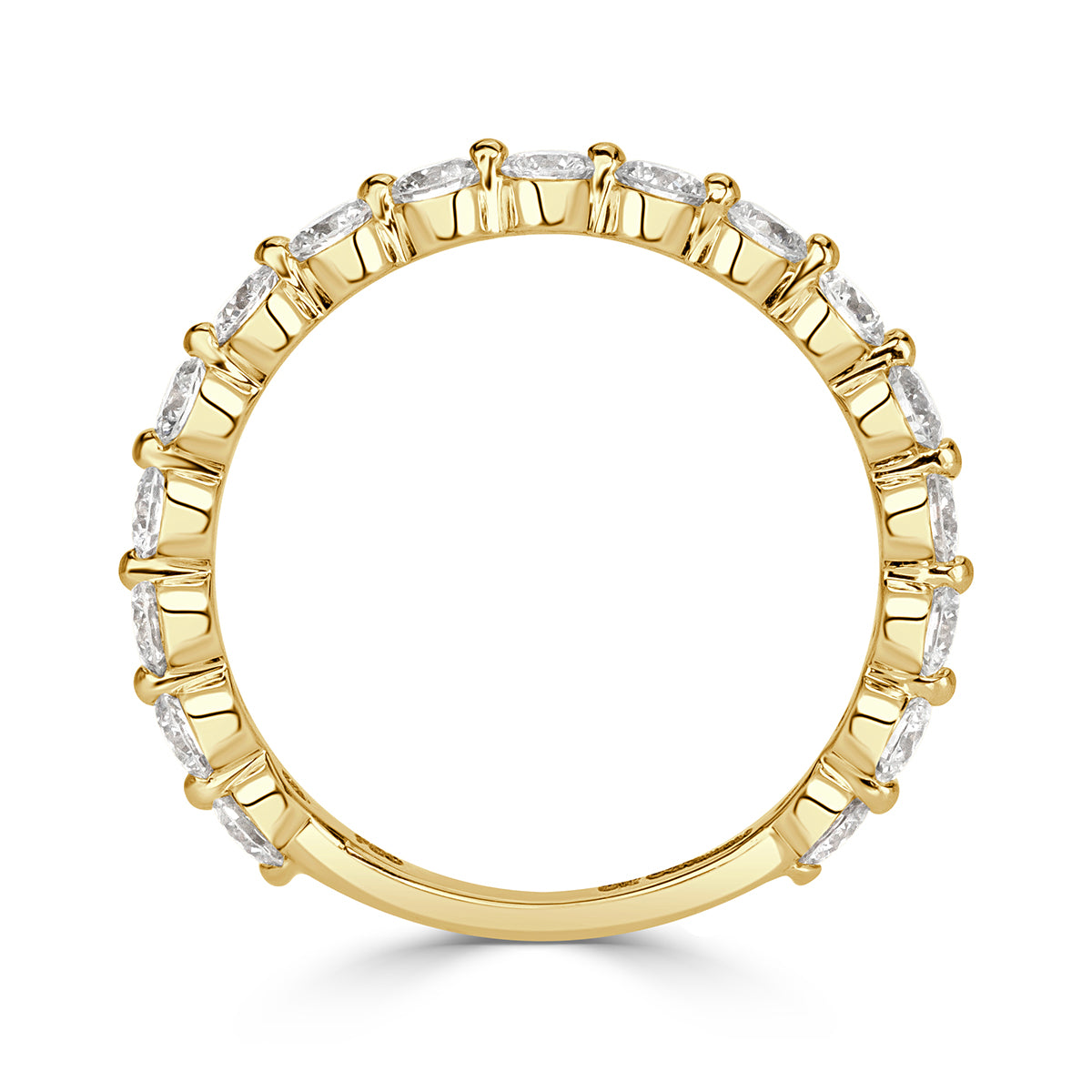 0.95ct Round Brilliant Cut Diamond Wedding Band in 18k Yellow Gold