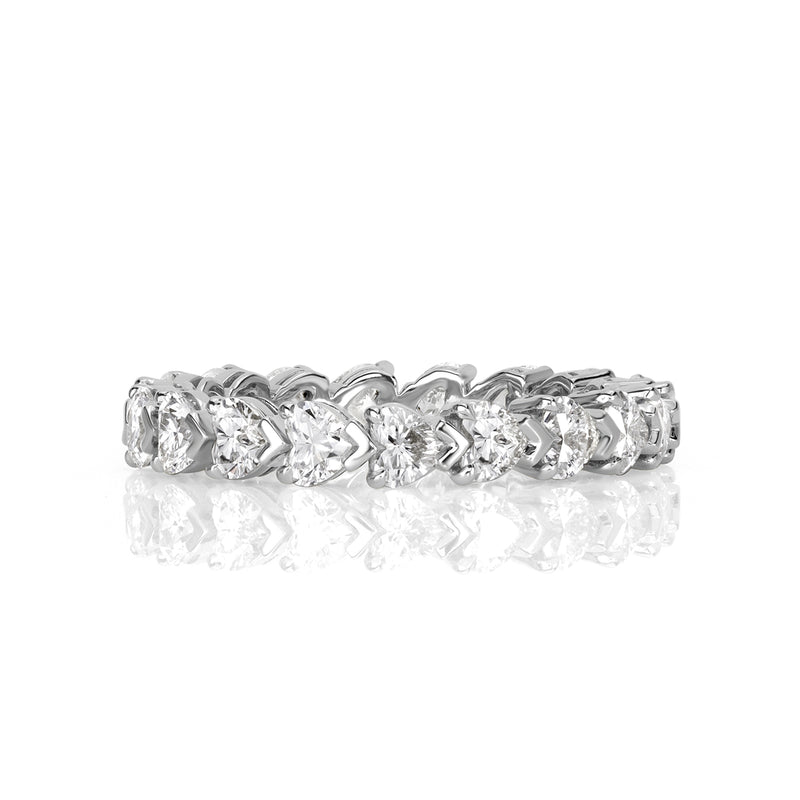 2.55ct Heart Shaped Diamond Eternity Band in 18k White Gold