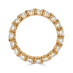 2.55ct Heart Shaped Diamond Eternity Band in 18k Champagne Yellow Gold