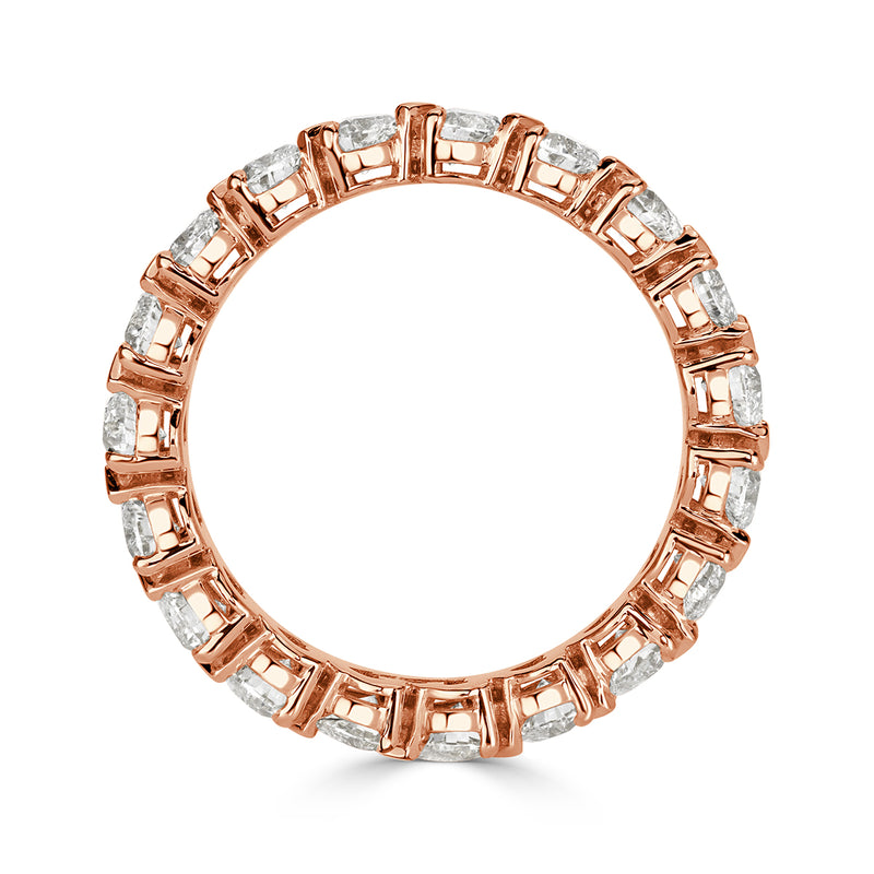 2.55ct Heart Shaped Diamond Eternity Band in 18k Rose Gold