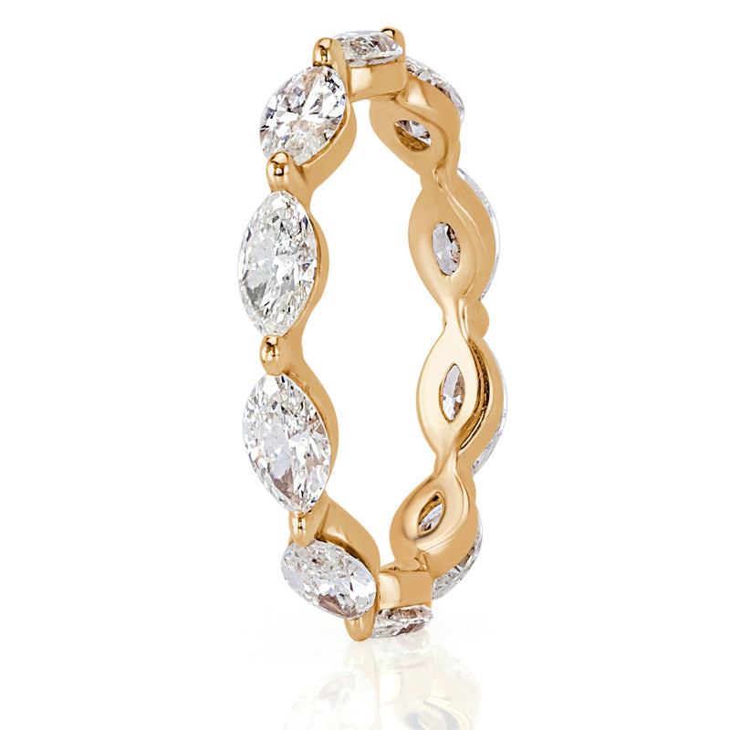 1.95ct Marquise Cut Diamond Eternity Band in 18k Champagne Yellow Gold