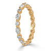 1.00ct Marquise and Round Brilliant Cut Diamond Eternity Band in 18k Champagne Yellow Gold