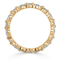 1.00ct Marquise and Round Brilliant Cut Diamond Eternity Band in 18k Champagne Yellow Gold