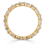 1.00ct Marquise and Round Brilliant Cut Diamond Eternity Band in 18k Champagne Yellow Gold