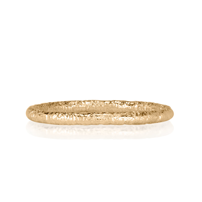 Handmade Textured Band in 18k Champagne Yellow Gold