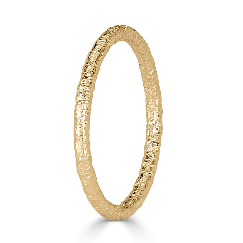 Handmade Textured Band in 18k Champagne Yellow Gold