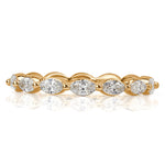 0.65ct Marquise Cut Diamond Wedding Band in 18k Champagne Yellow Gold