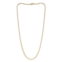 11.88ct Round Brilliant Cut Diamond Tennis Necklace in 14k Yellow Gold