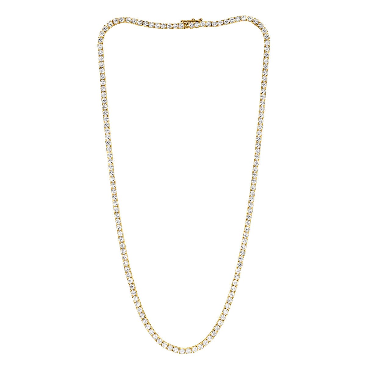 11.88ct Round Brilliant Cut Diamond Tennis Necklace in 14k Yellow Gold