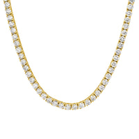 11.88ct Round Brilliant Cut Diamond Tennis Necklace in 14k Yellow Gold