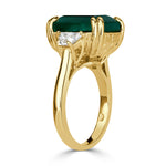 9.16ct Emerald Cut Emerald Diamond Engagement Ring