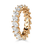 3.65ct Pear Shaped Diamond Eternity Band in 18k Champagne Yellow Gold