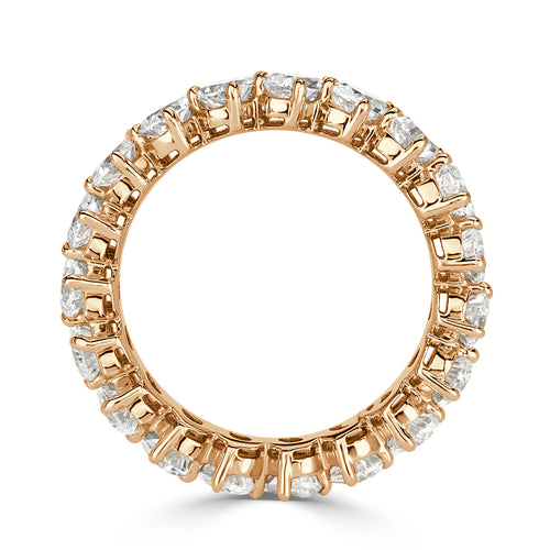 3.65ct Pear Shaped Diamond Eternity Band in 18k Champagne Yellow Gold