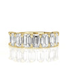 4.50ct Emerald Cut Diamond Wedding Band in 18k Yellow Gold