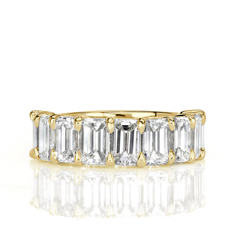4.50ct Emerald Cut Diamond Wedding Band in 18k Yellow Gold