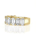 4.50ct Emerald Cut Diamond Wedding Band in 18k Yellow Gold