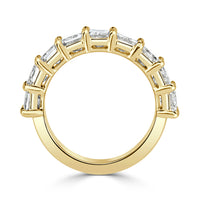 4.50ct Emerald Cut Diamond Wedding Band in 18k Yellow Gold