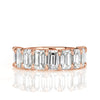 4.50ct Emerald Cut Diamond Wedding Band in 18k Rose Gold