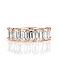 4.50ct Emerald Cut Diamond Wedding Band in 18k Rose Gold