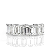 4.50ct Emerald Cut Diamond Wedding Band in 18k White Gold
