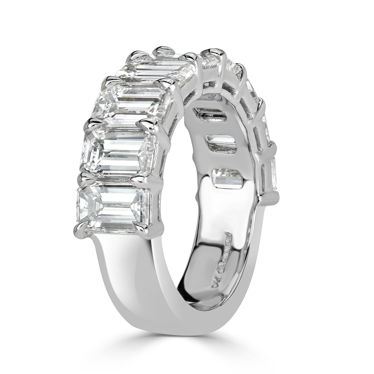 4.50ct Emerald Cut Diamond Wedding Band in 18k White Gold
