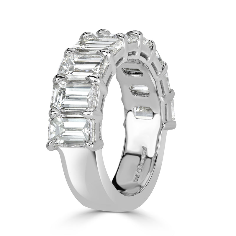 4.50ct Emerald Cut Diamond Wedding Band in 18k White Gold