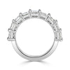 4.50ct Emerald Cut Diamond Wedding Band in 18k White Gold