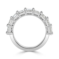 4.50ct Emerald Cut Diamond Wedding Band in 18k White Gold
