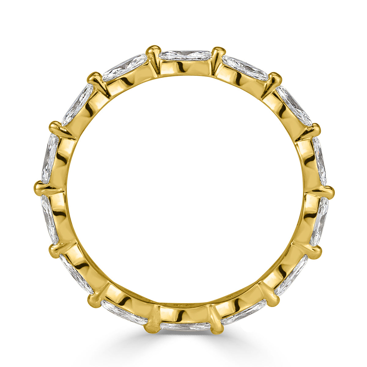1.00ct Marquise Cut Diamond Eternity Band in 18k Champagne Yellow Gold