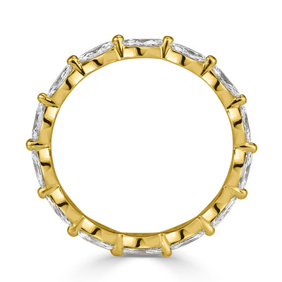 1.00ct Marquise Cut Diamond Eternity Band in 18k Champagne Yellow Gold