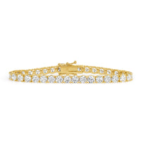 14.30ct Round Brilliant Cut Diamond Tennis Bracelet in 18k Yellow Gold in 7'