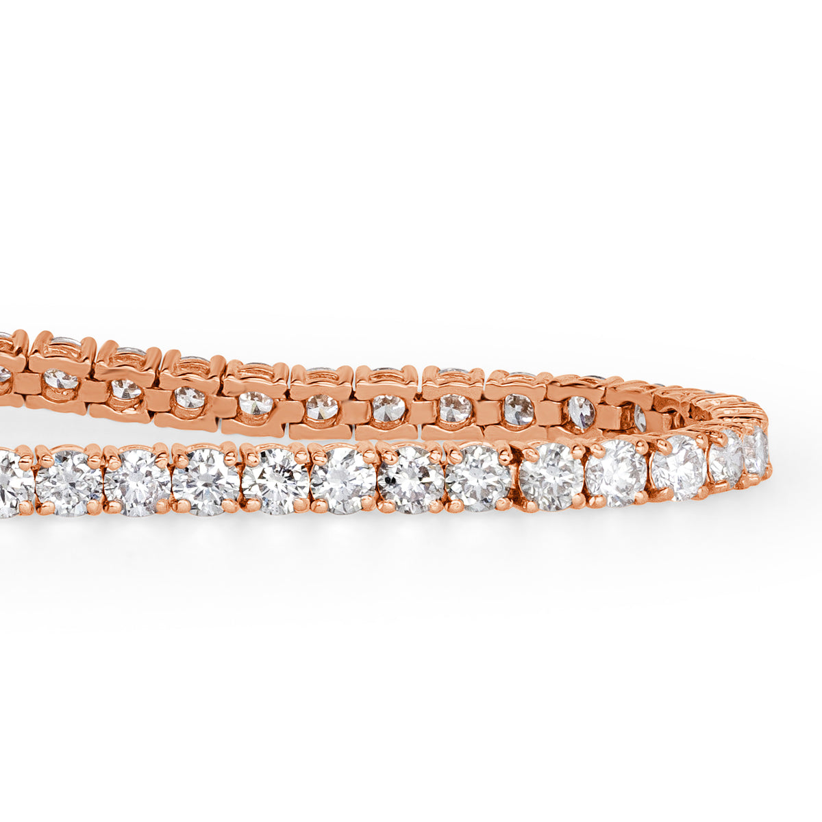 4.75ct Round Brilliant Cut Diamond Tennis Bracelet in 14k Rose Gold