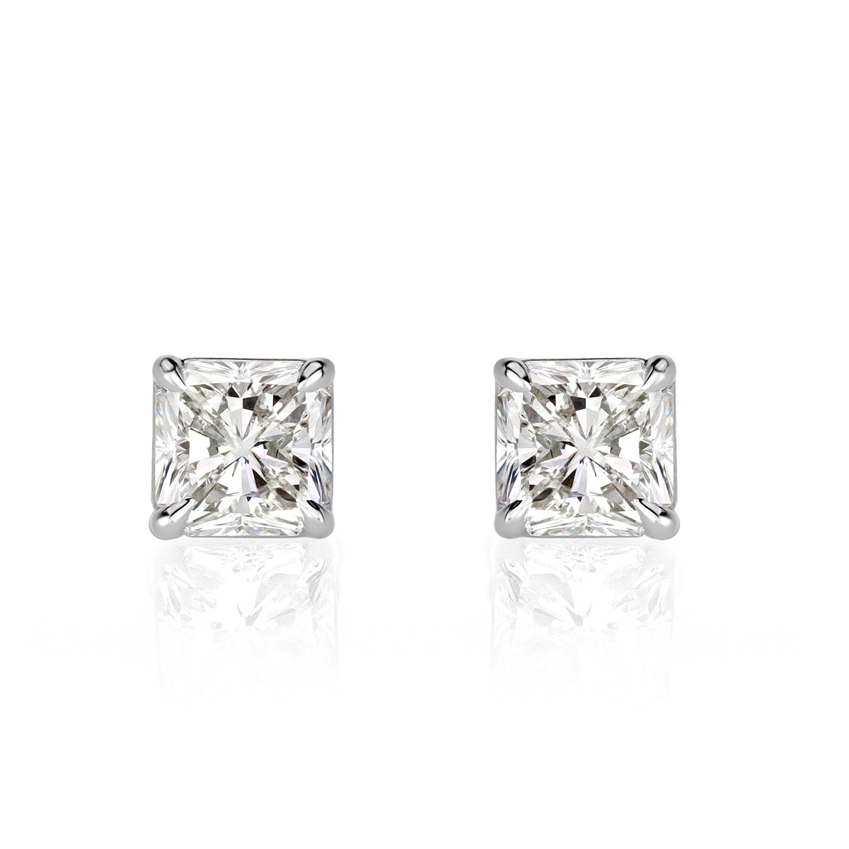 1.40ct Radiant Cut Diamond Stud Earrings