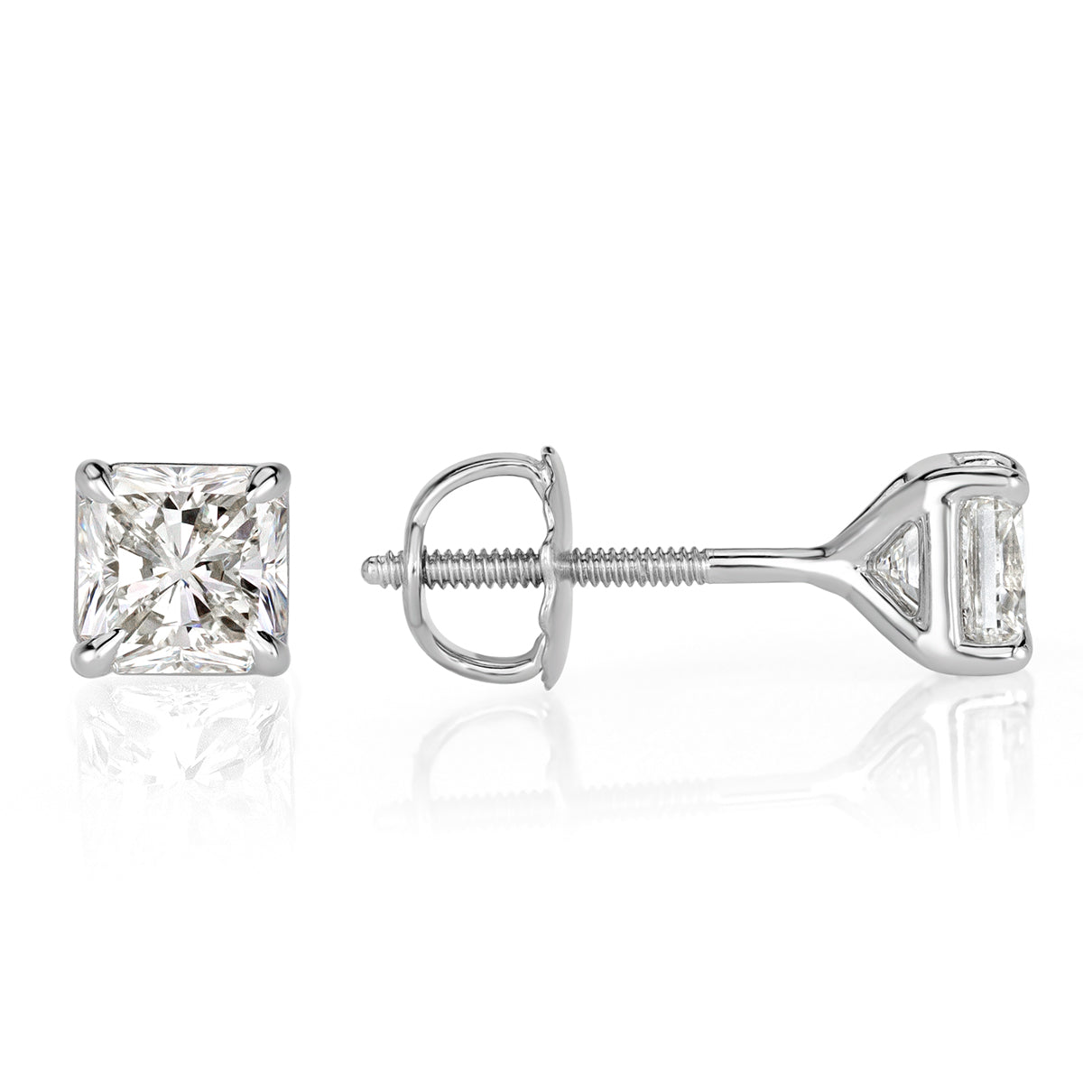1.40ct Radiant Cut Diamond Stud Earrings