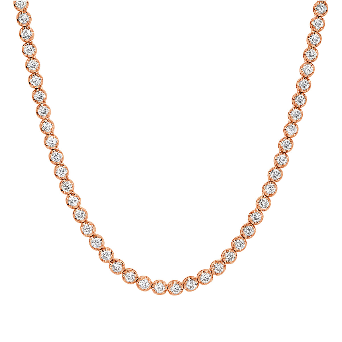 7.51ct Round Brilliant Cut Diamond Necklace in 14k Rose Gold